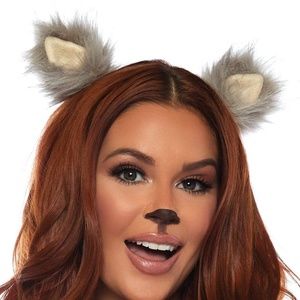 Leg Avenue Costume 2pc Gray Furry Ear Clips